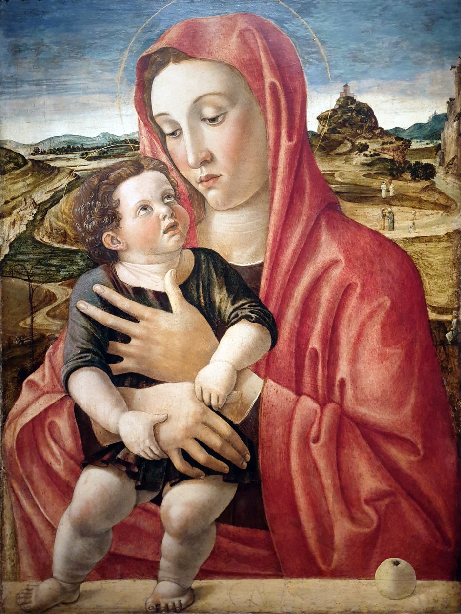 Maria mit dem Kind, das auf einer Brüstung steht von Giovanni Bellini