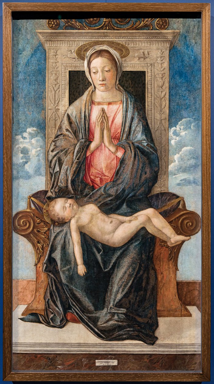 Madonna mit schlafendem Kind, von Giovanni Bellini, ca. 1470 von Giovanni Bellini