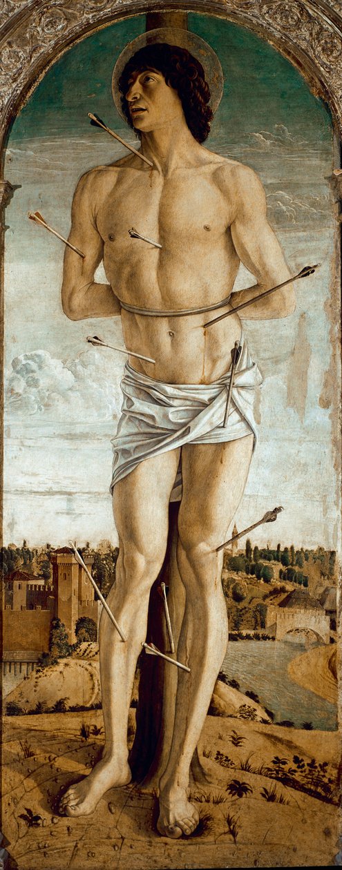 Polyptychon des Heiligen Vinzenz Ferrer: Heiliger Sebastian von Giovanni Bellini