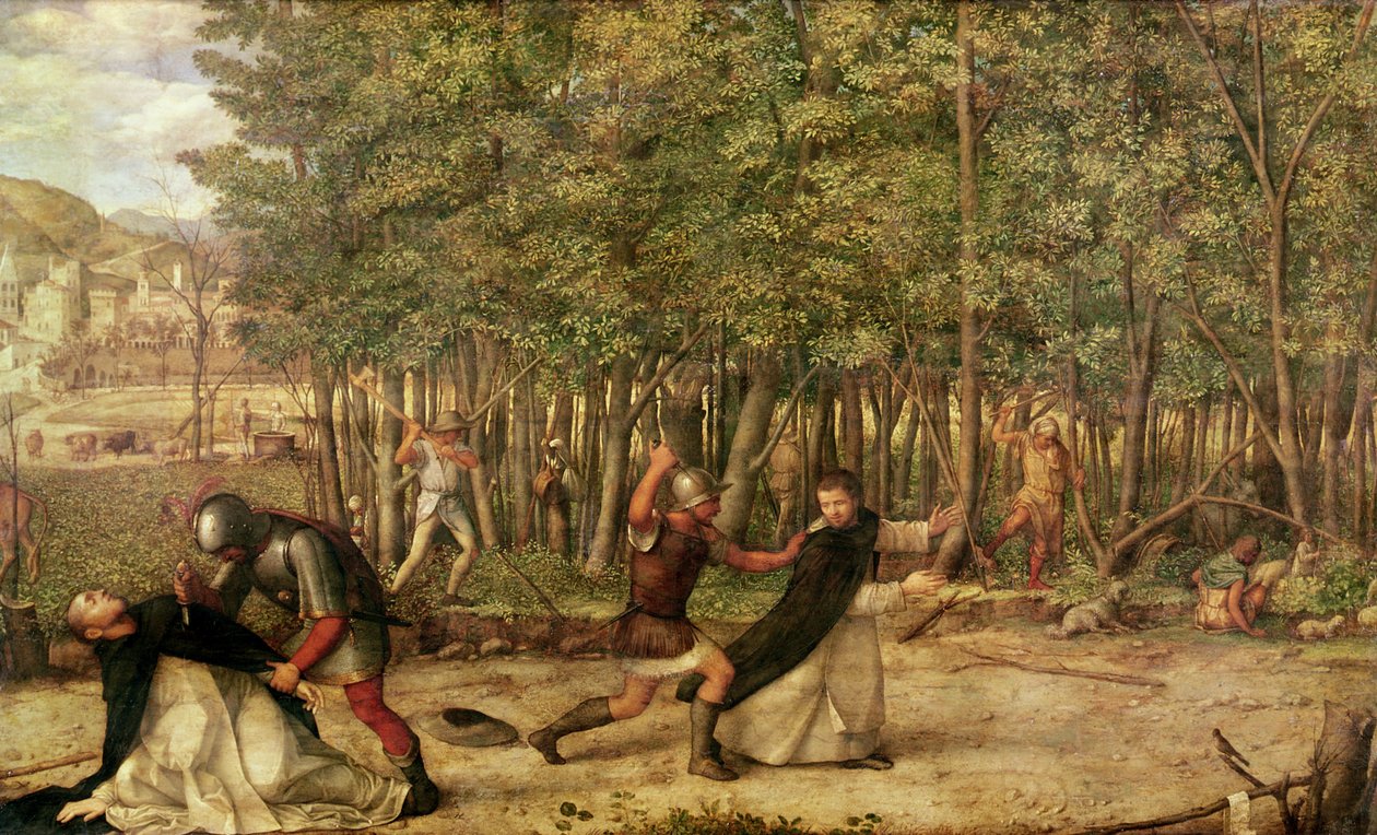 Die Ermordung des heiligen Petrus Märtyrer, 1507 von Giovanni Bellini