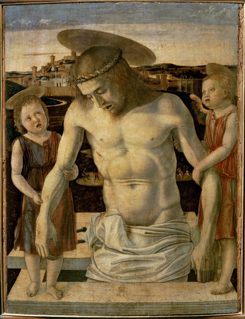 Der tote Christus, gestützt von zwei Engeln von Giovanni Bellini