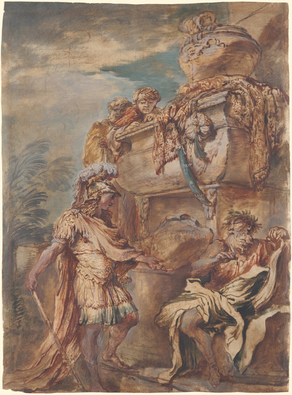Alexander am Grab von Kyros von Giovanni Benedetto (1609-64) Castiglione