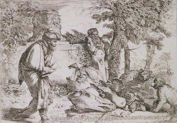 Diogenes sucht einen ehrlichen Mann von Giovanni Benedetto Castiglione