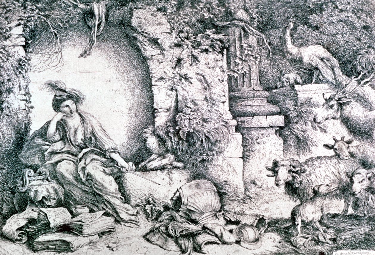 Circe verwandelt die Männer des Odysseus, ca. 1650 von Giovanni Benedetto Castiglione