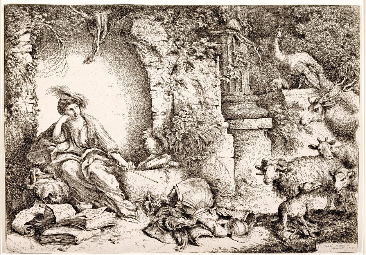 Circe verwandelt die Männer des Odysseus in Bestien von Giovanni Benedetto Castiglione