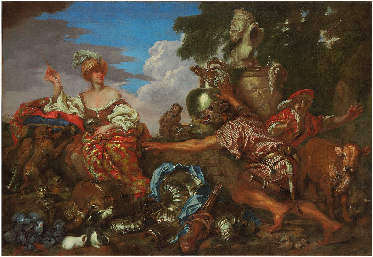 Circe verwandelt die Gefährten des Odysseus in Schweine von Giovanni Benedetto Castiglione
