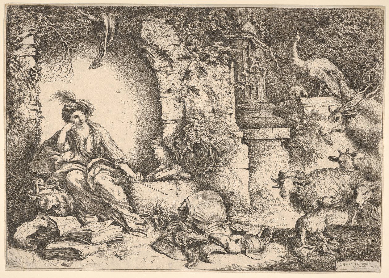 Circe verwandelt die Gefährten des Odysseus in Tiere von Giovanni Benedetto Castiglione
