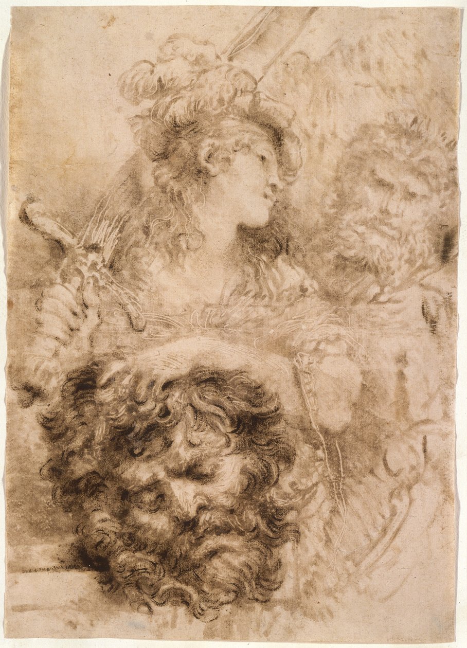 David mit dem Kopf von Goliath von Giovanni Benedetto Castiglione