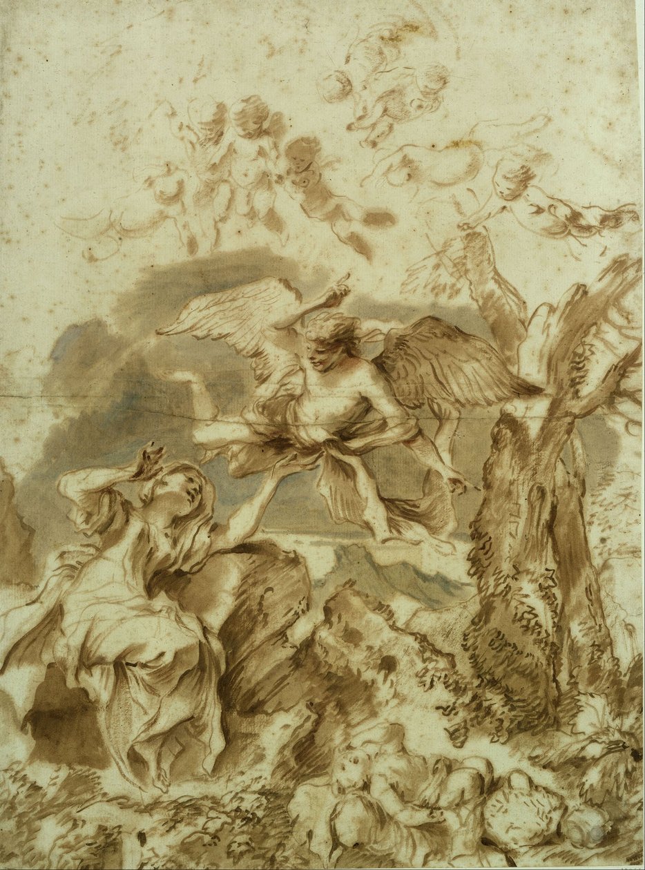 Hagar und Ismael in der Wüste von Giovanni Benedetto Castiglione