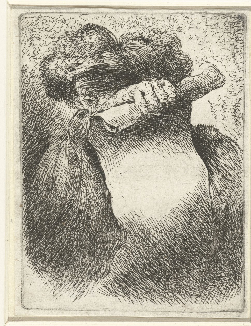 Kopf eines Mannes mit einer Banderole von Giovanni Benedetto Castiglione