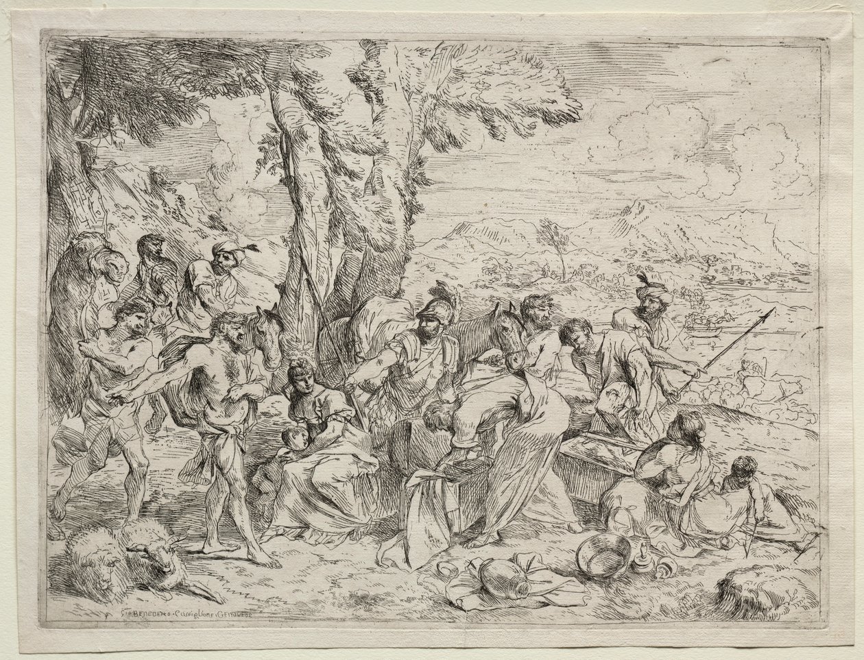Laban sucht nach Götzen in Rachels Gepäck, um 1635 von Giovanni Benedetto Castiglione