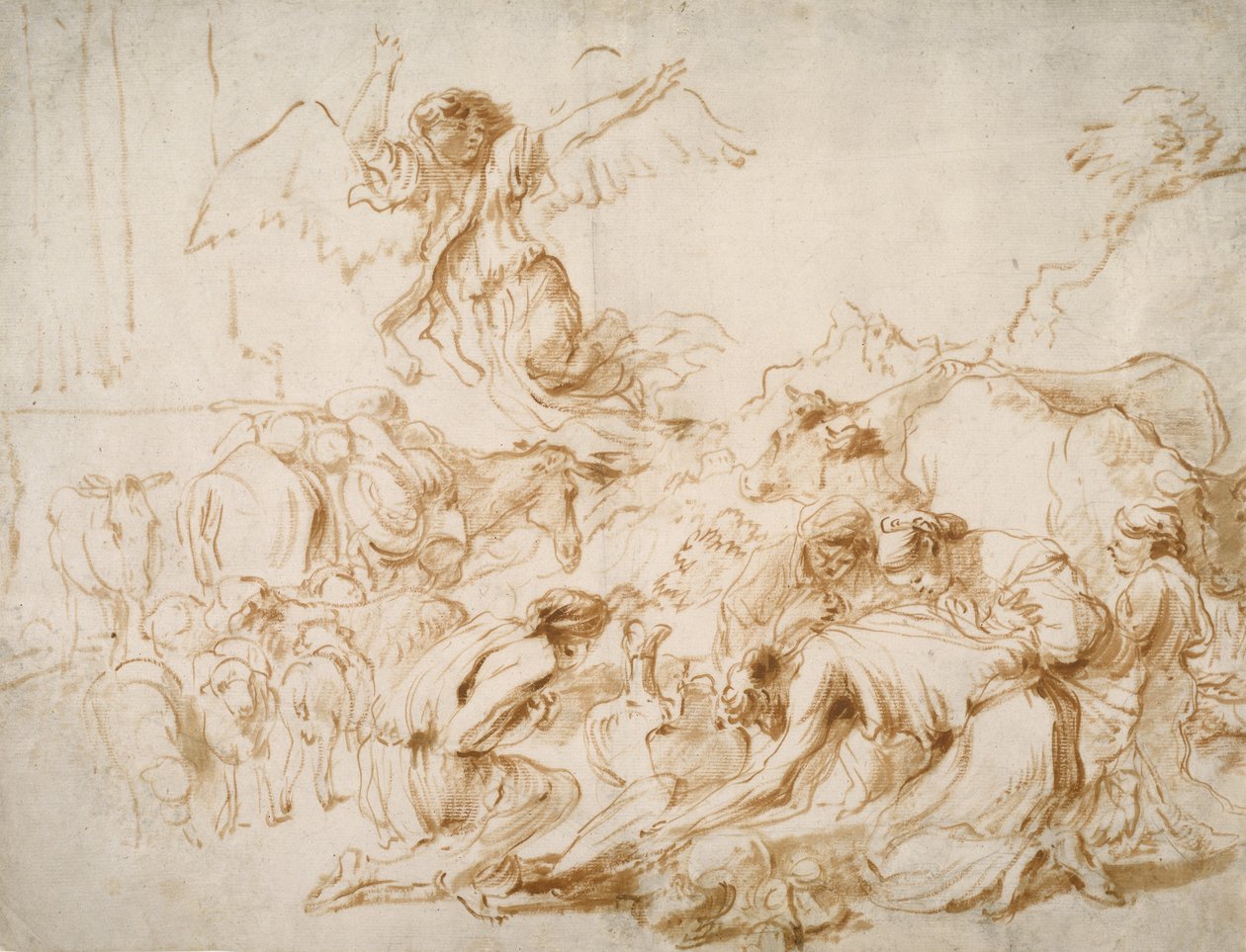 Der Engel verlässt die Familie von Tobit von Giovanni Benedetto Castiglione
