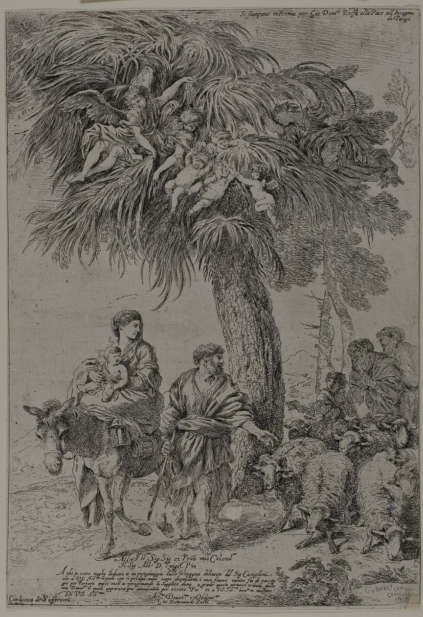 Die Flucht nach Ägypten von Giovanni Benedetto Castiglione