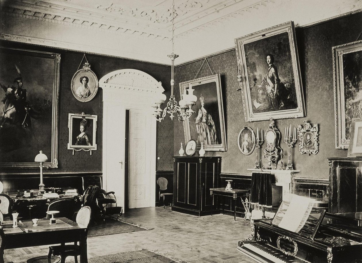 Die Paskevich-Residenz in Gomel. Rotes Wohnzimmer, 1860er Jahre von Giovanni Bianchi