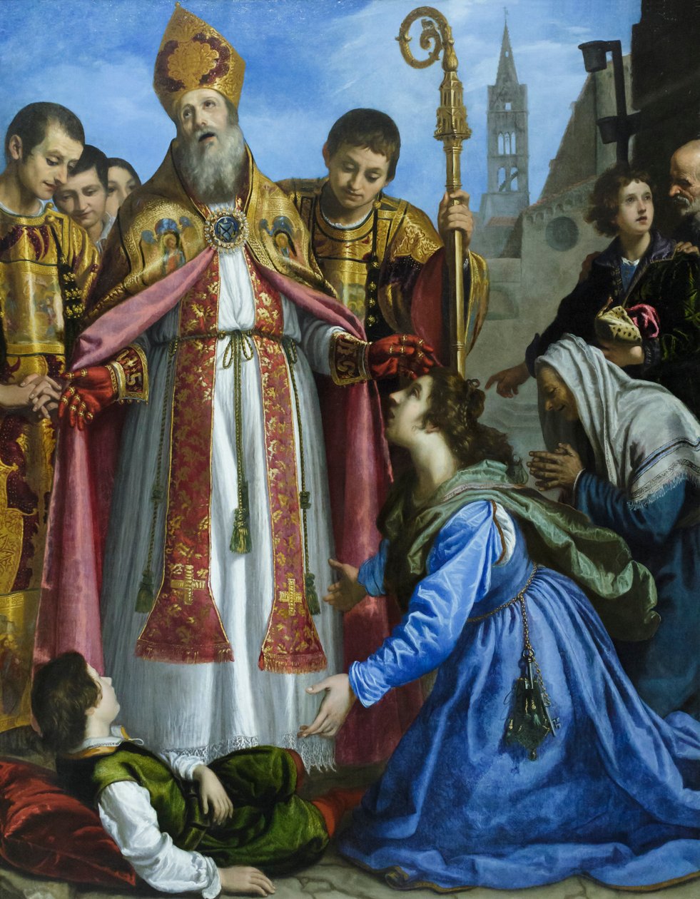 Der heilige Zenobius erweckt einen toten Jungen, wahrscheinlich um 1610-20 von Giovanni Biliverti
