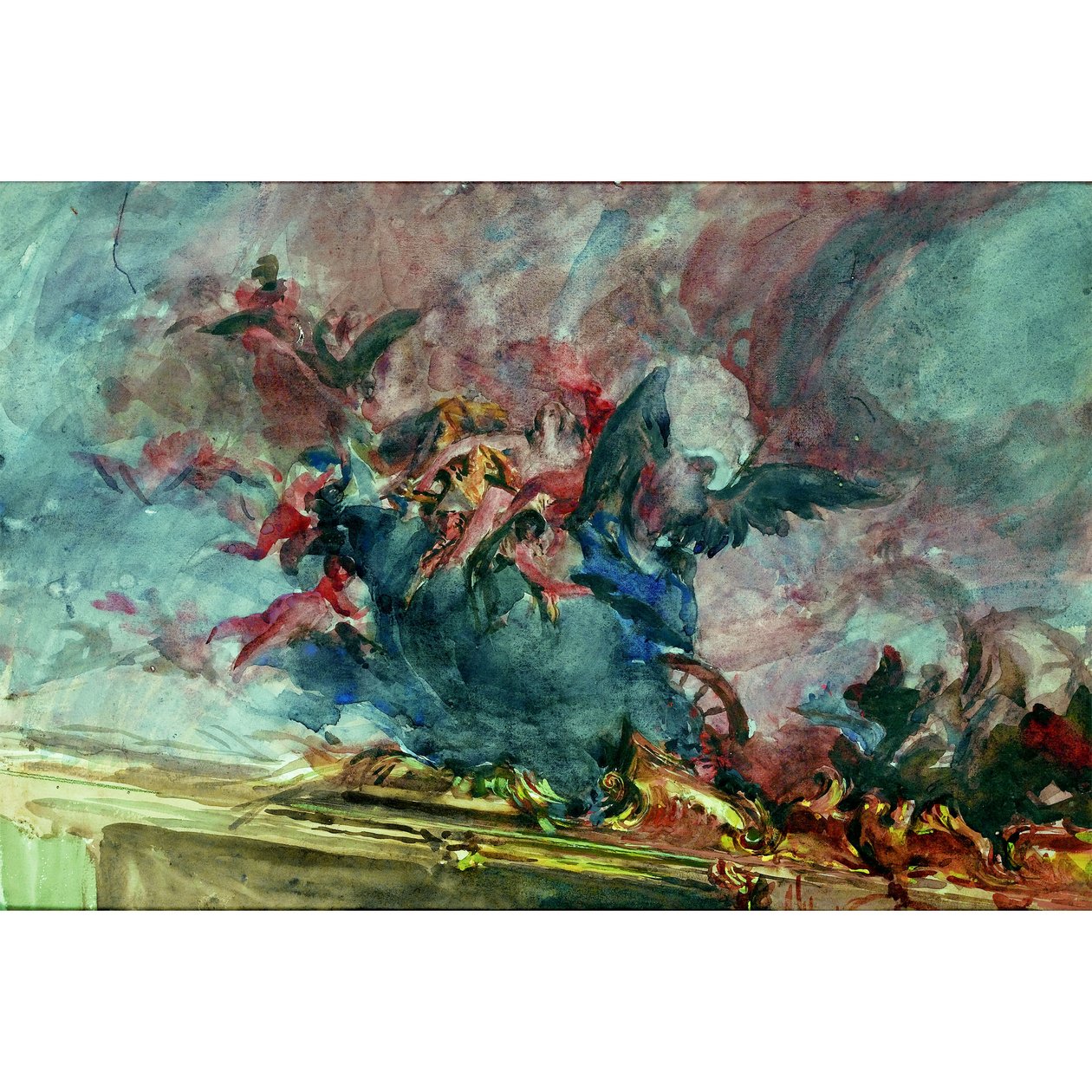 Boldini - Projekt für Dekoration, Teil einer Tiepolo-Decke von Giovanni Boldini