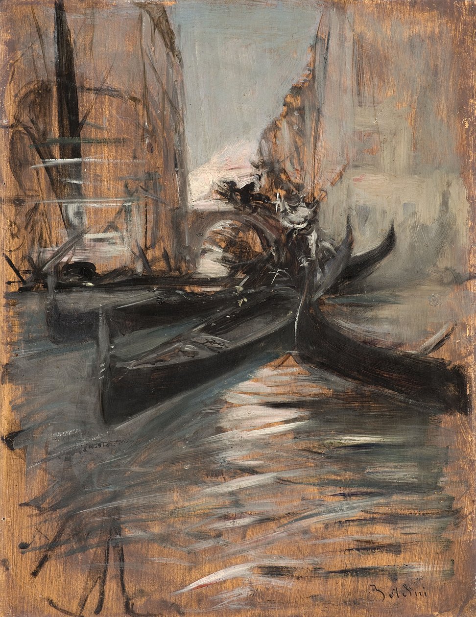 Kanal mit Gondeln, Venedig, Italien von Giovanni Boldini