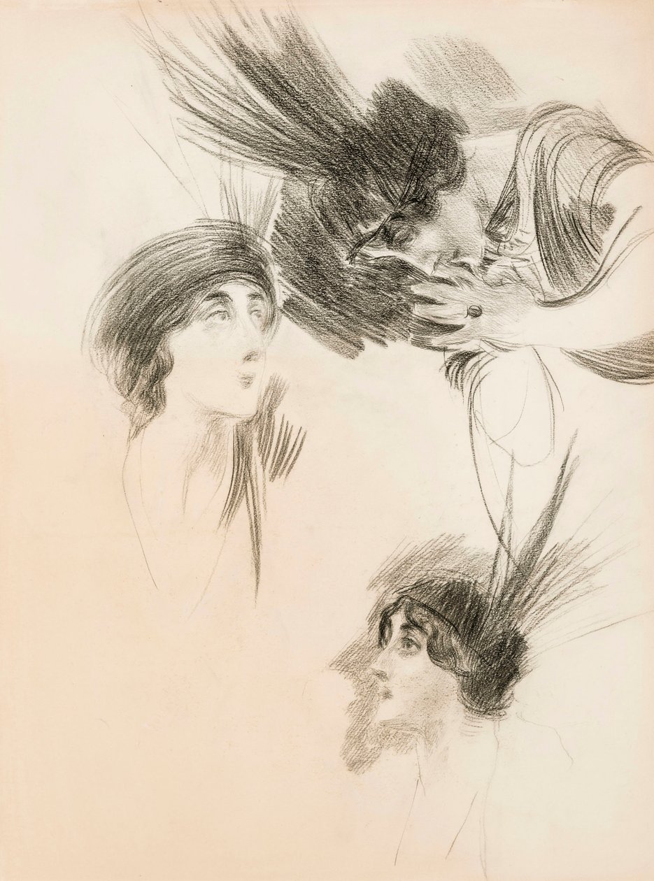Drei Studien für das Porträt von Dora di Rudinì Labouchère von Giovanni Boldini