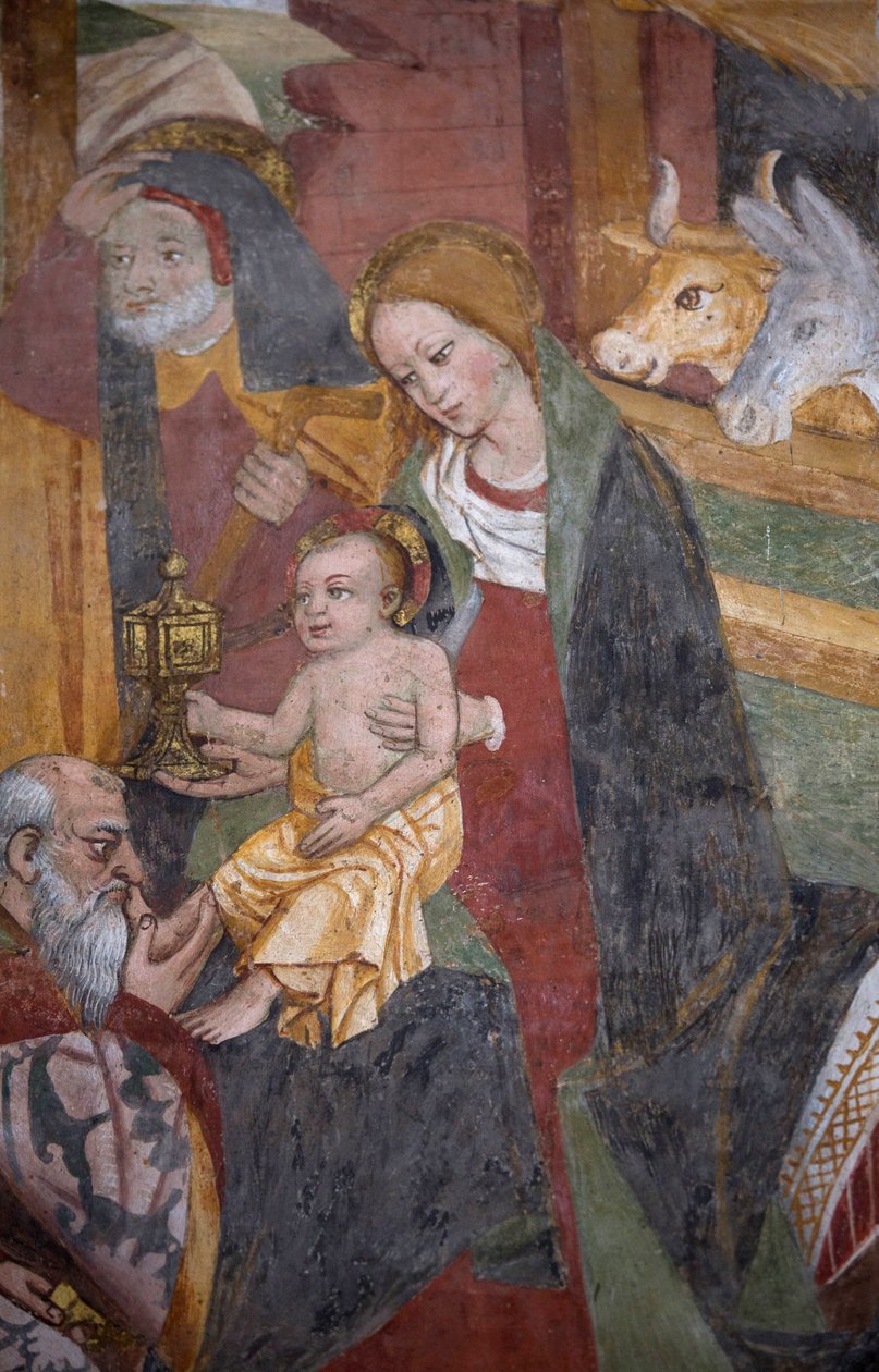 Die Anbetung der drei Könige (Detail) von Giovanni Canavesio