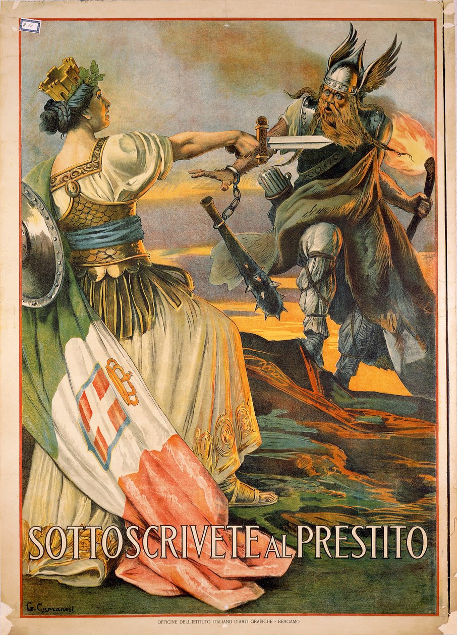 Erster Weltkrieg, Sottoscrivete al prestito (Zeichnen Sie das Darlehen), Illustration von Giovanni Capranesi von Giovanni Capranesi