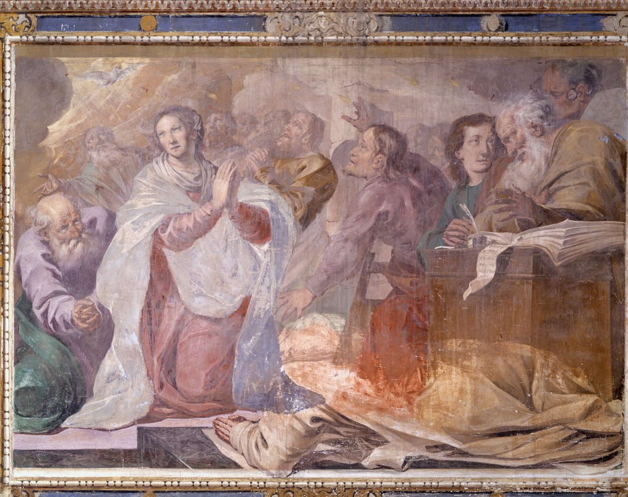 Italien, Lombardei, Pavia, Kartause von Pavia (Certosa), Geschichten von Jesus und Maria, Freskodetail von Giovanni Cristoforo Storer