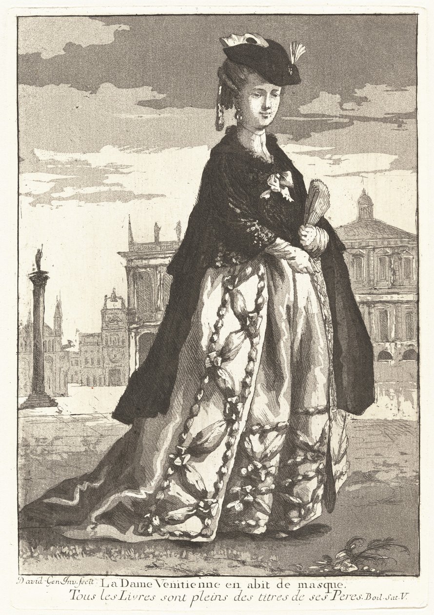 Die venezianische Dame im Karnevalskleid von Giovanni David
