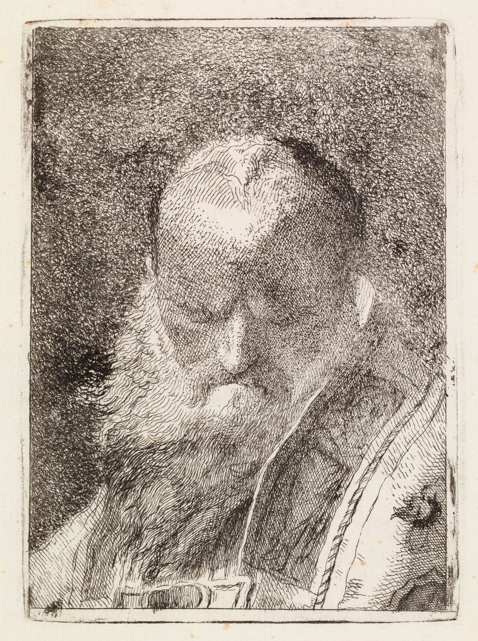 Ein Bischof (Kopf eines alten Mannes) von Giovanni Domenico Tiepolo
