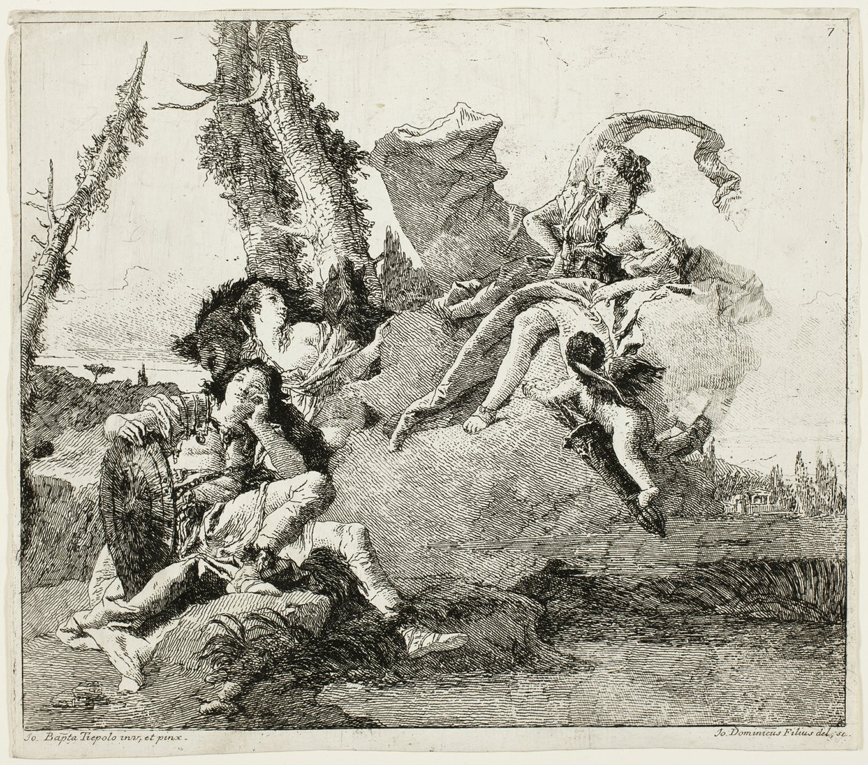 Armida begegnet dem schlafenden Rinaldo von Giovanni Domenico Tiepolo