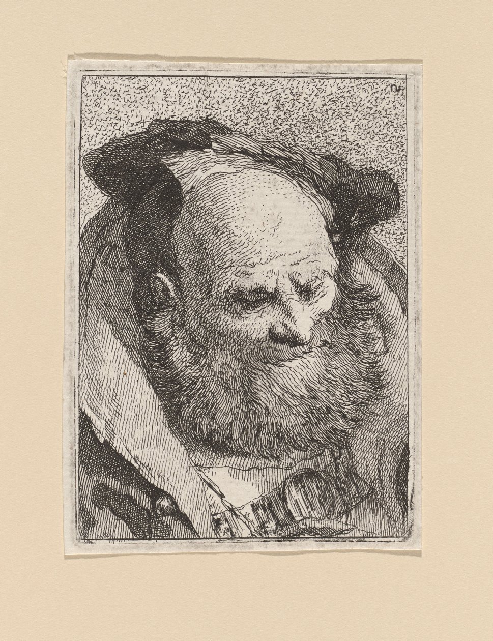 Bärtiger alter Mann, aus der Raccolta di Teste (Sammlung von Köpfen) von Giovanni Domenico Tiepolo