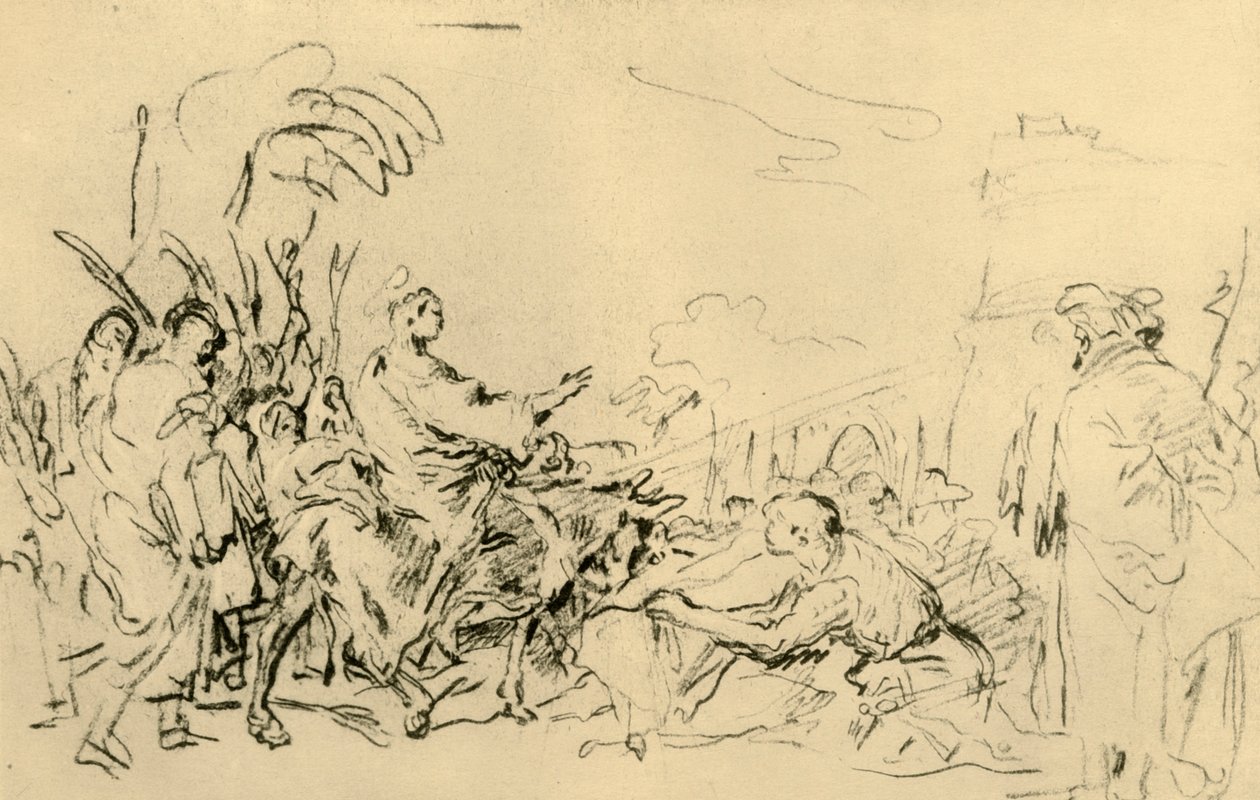 Einzug Christi in Jerusalem, um 1759, 1928 von Giovanni Domenico Tiepolo