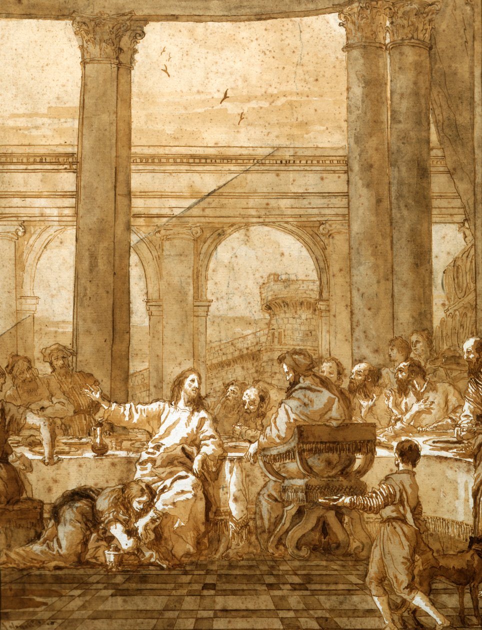 Fest im Haus von Simon, 18. Anfang 19. Jahrhundert von Giovanni Domenico Tiepolo