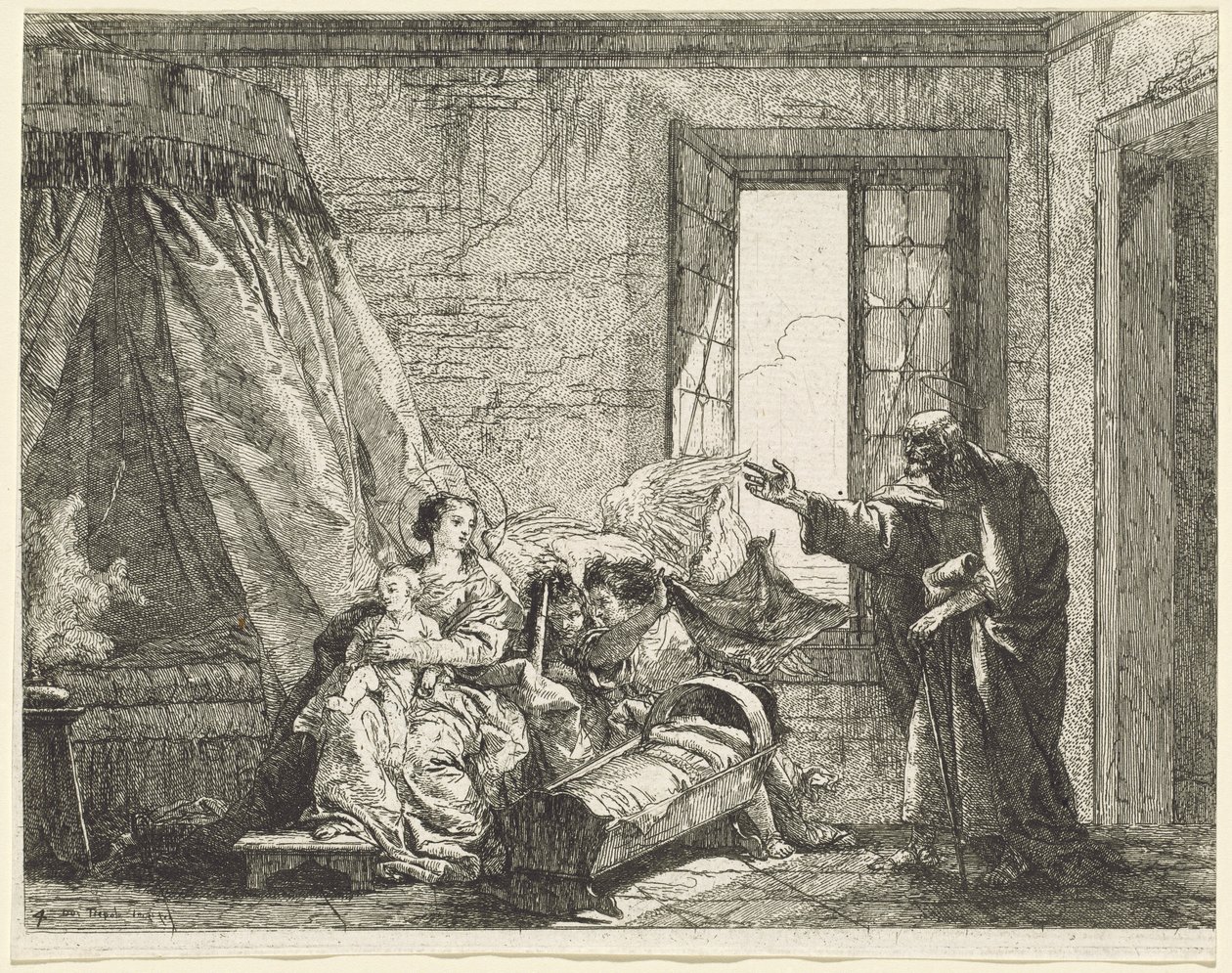 Joseph übermittelt Maria Gottes Befehl zur Flucht von Giovanni Domenico Tiepolo