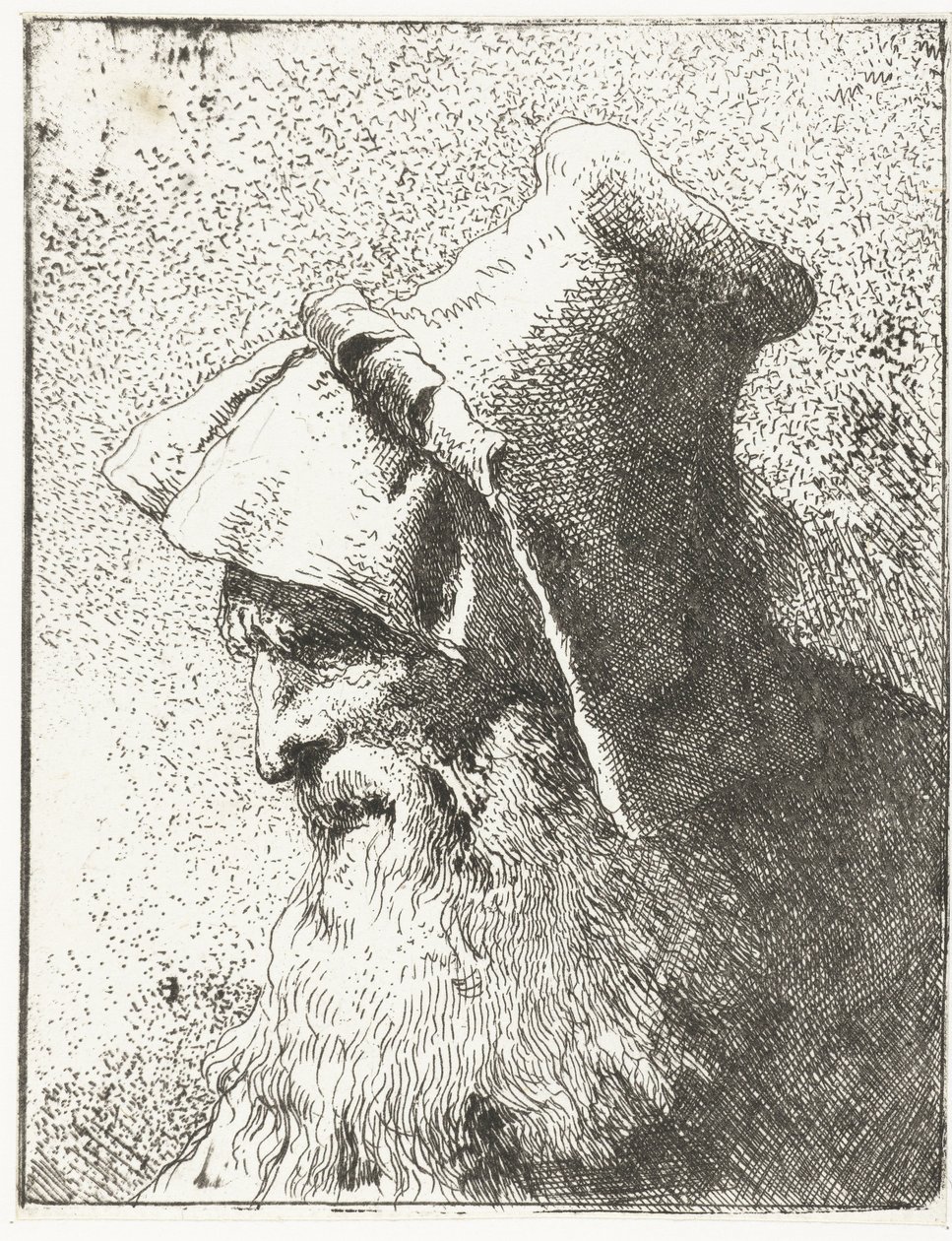 Mann mit Bart und Hut von Giovanni Domenico Tiepolo
