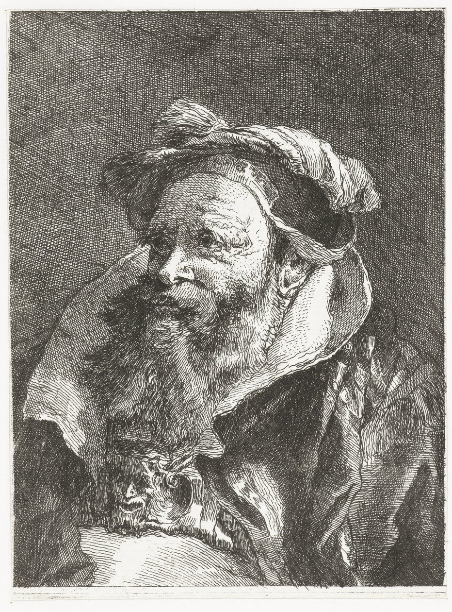 Mann mit Satyrkopf auf Schnalle von Giovanni Domenico Tiepolo