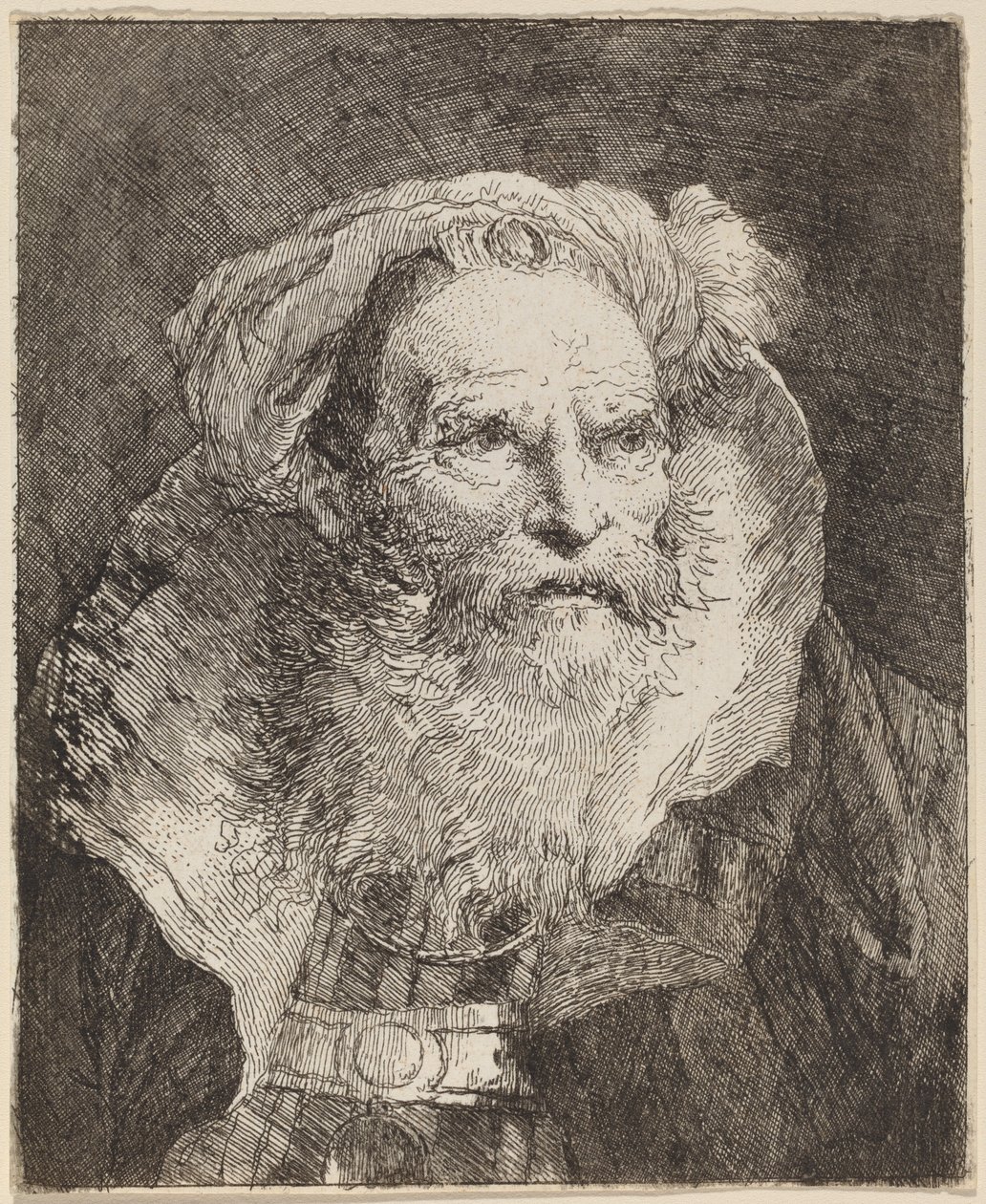 Alter Mann beim Meditieren von Giovanni Domenico Tiepolo