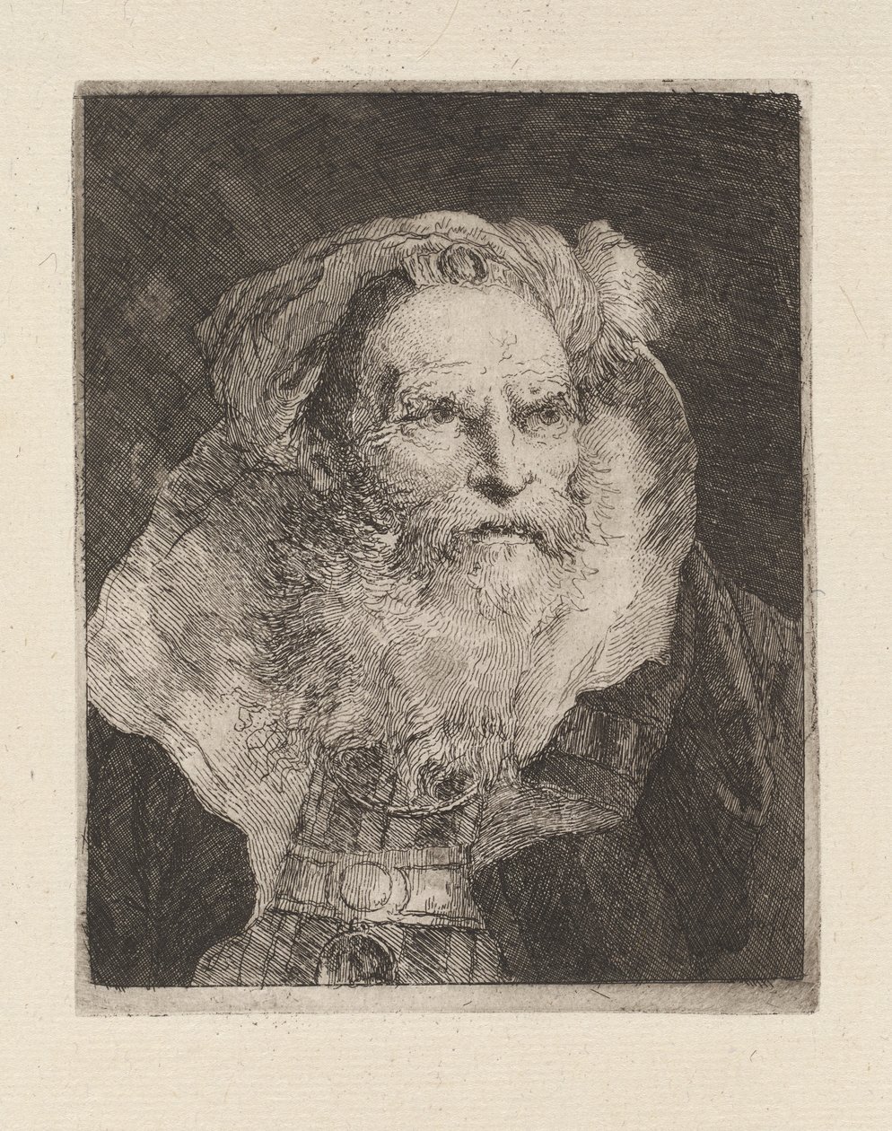 Alter Mann meditiert, aus der Raccolta di Teste (Sammlung von Köpfen) von Giovanni Domenico Tiepolo