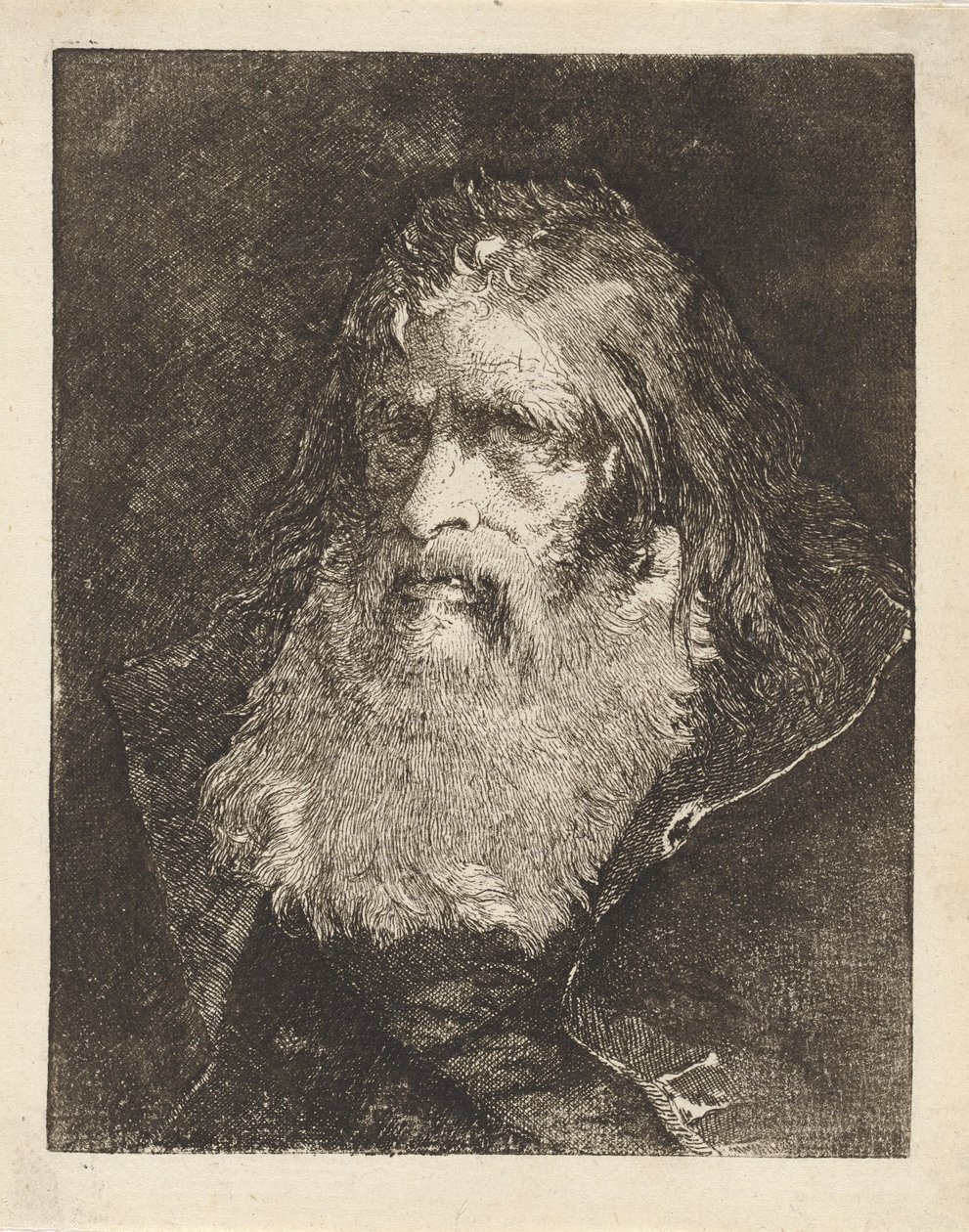 Alter Mann mit kahlem Kopf, aus der Raccolta di Teste (Sammlung von Köpfen) von Giovanni Domenico Tiepolo