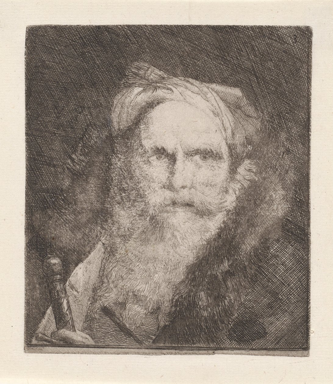 Alter Mann mit einem Schwert, aus der Raccolta di Teste von Giovanni Domenico Tiepolo