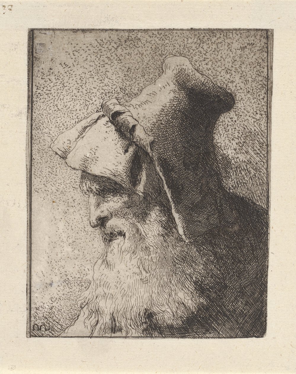 Profil eines älteren Mannes mit Bart, aus der Raccolta di Teste (Sammlung von Köpfen) von Giovanni Domenico Tiepolo