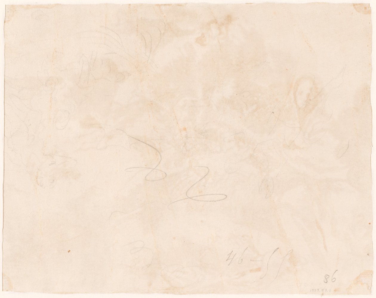 Skizze für die Flucht nach Ägypten (verso) von Giovanni Domenico Tiepolo