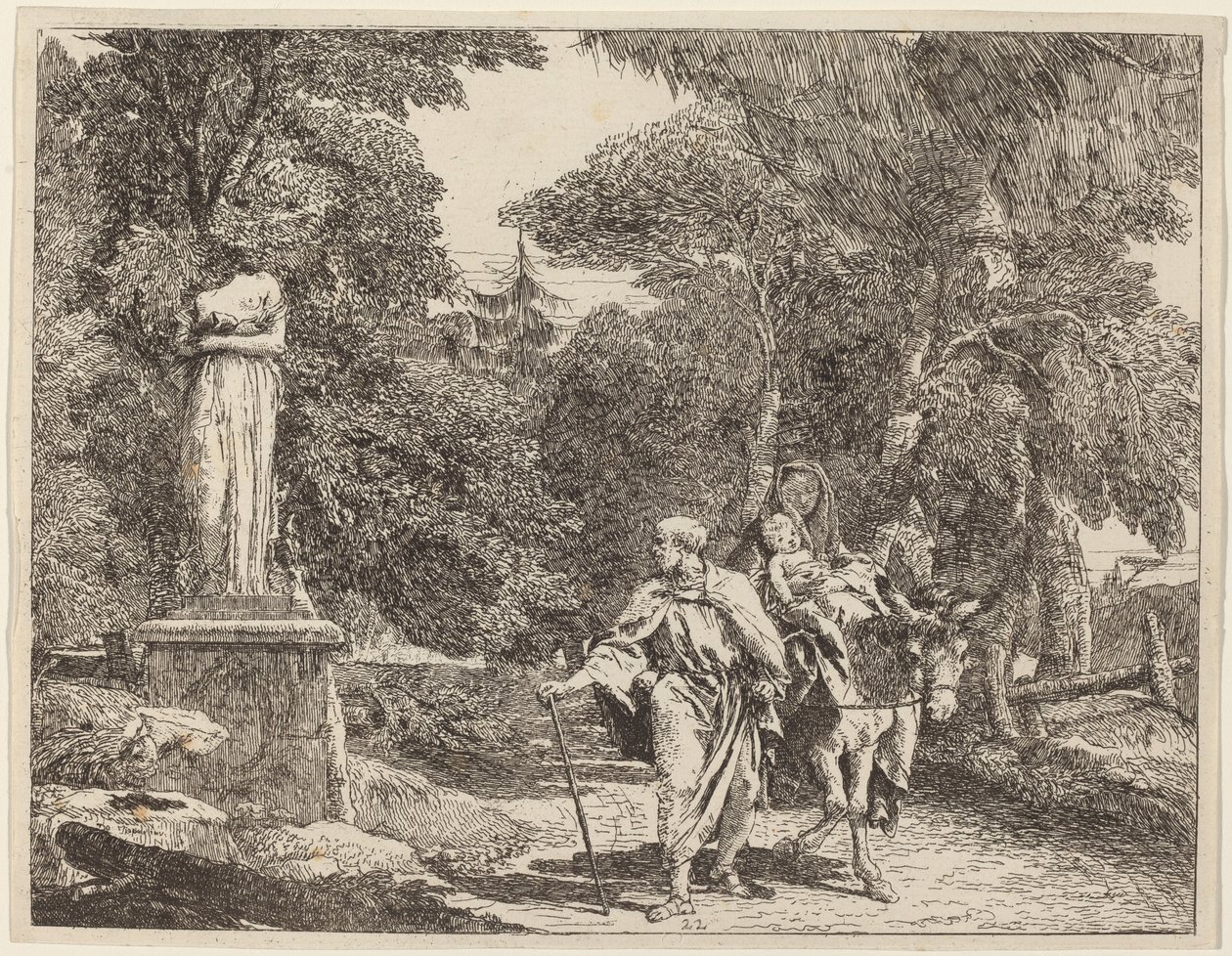 Die Episode des fallenden Götzenbildes von Giovanni Domenico Tiepolo