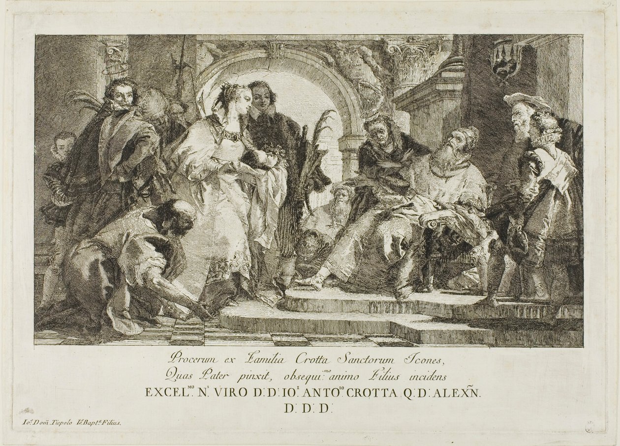 Die Schutzheiligen der Familie Crotta von Giovanni Domenico Tiepolo