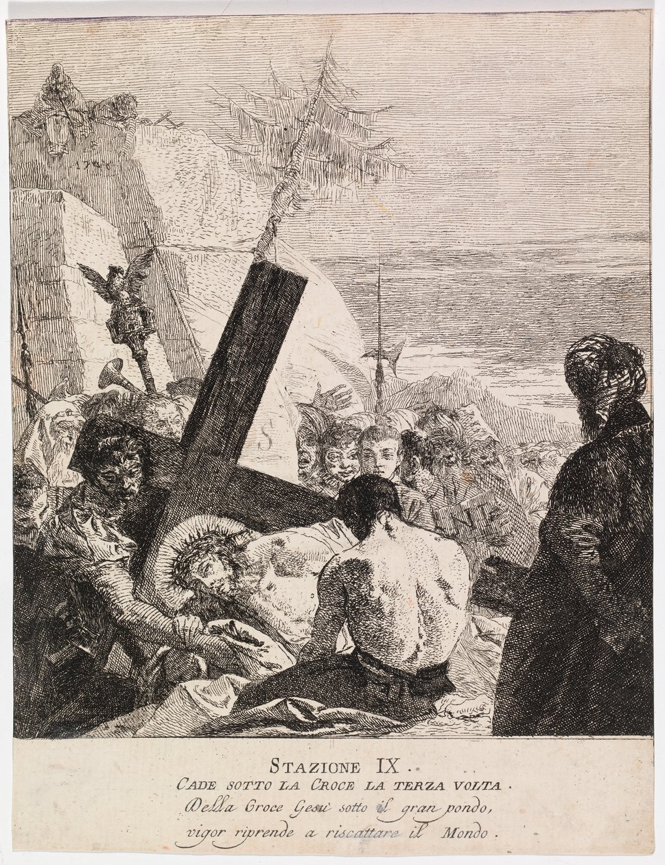 Via Crucis - Station IX. Jesus fällt zum dritten Mal von Giovanni Domenico Tiepolo