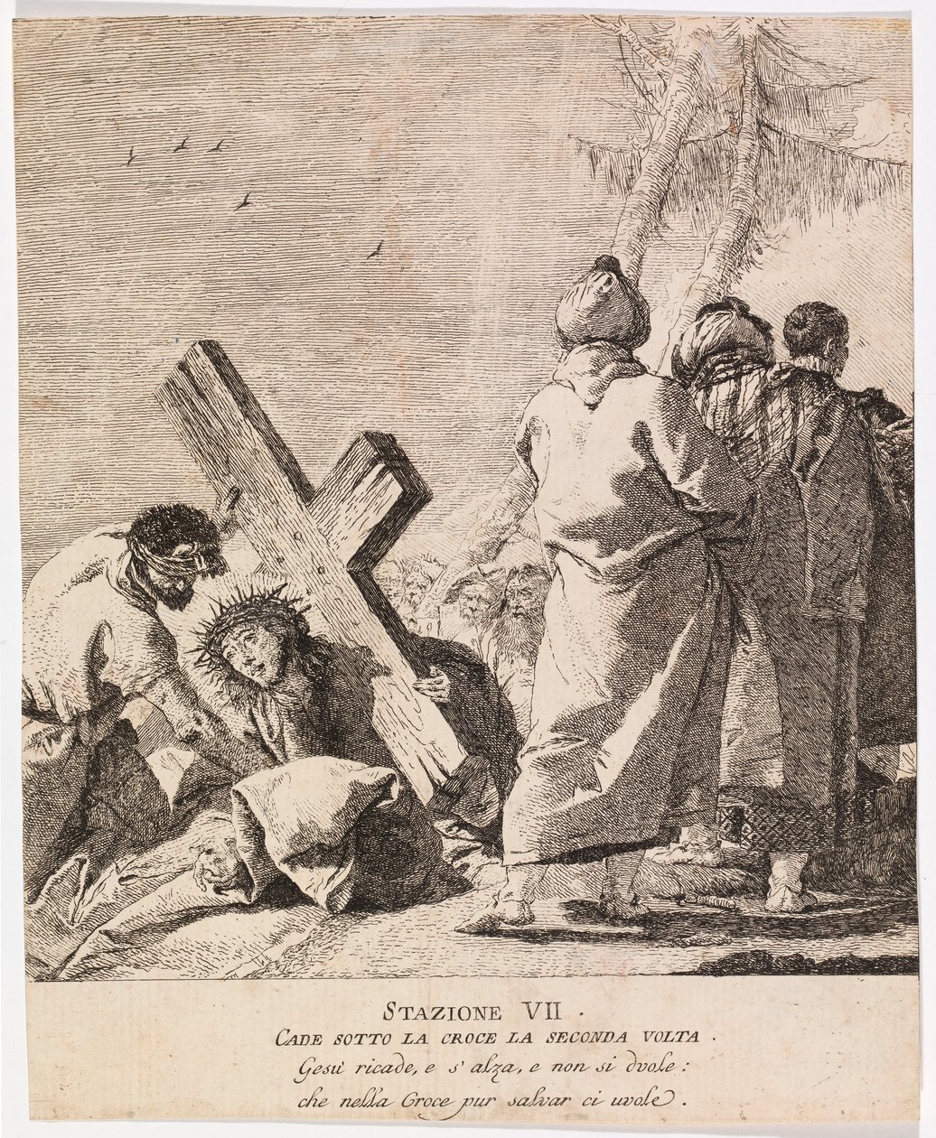 Via Crucis - Station VII. Jesus fällt zum zweiten Mal von Giovanni Domenico Tiepolo