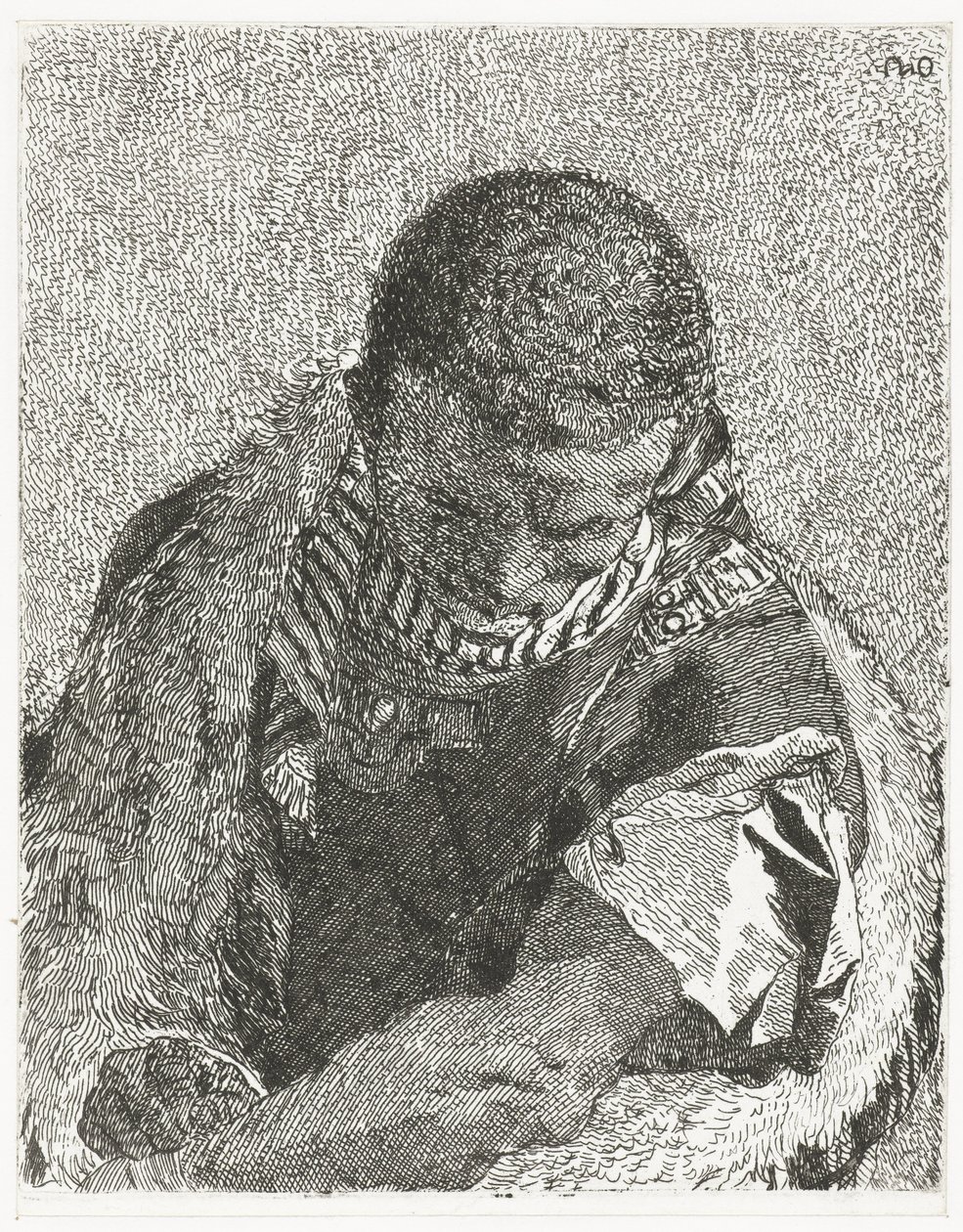 Schwarzer Junge mit geneigtem Kopf von Giovanni Domenico Tiepolo