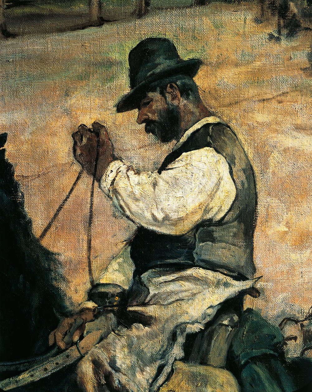 Markierung junger Stiere in der Maremma (Detail) von Giovanni Fattori