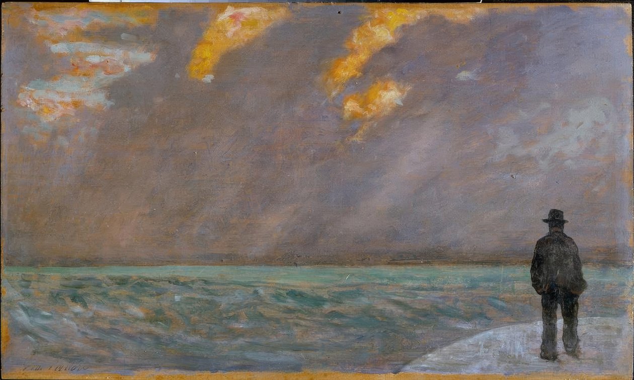 Sonnenuntergang am Meer von Giovanni Fattori