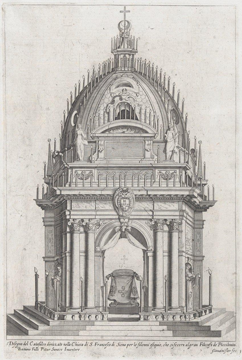 Entwurf des Katafalks für Francesco Piccolomini von Giovanni Florimi