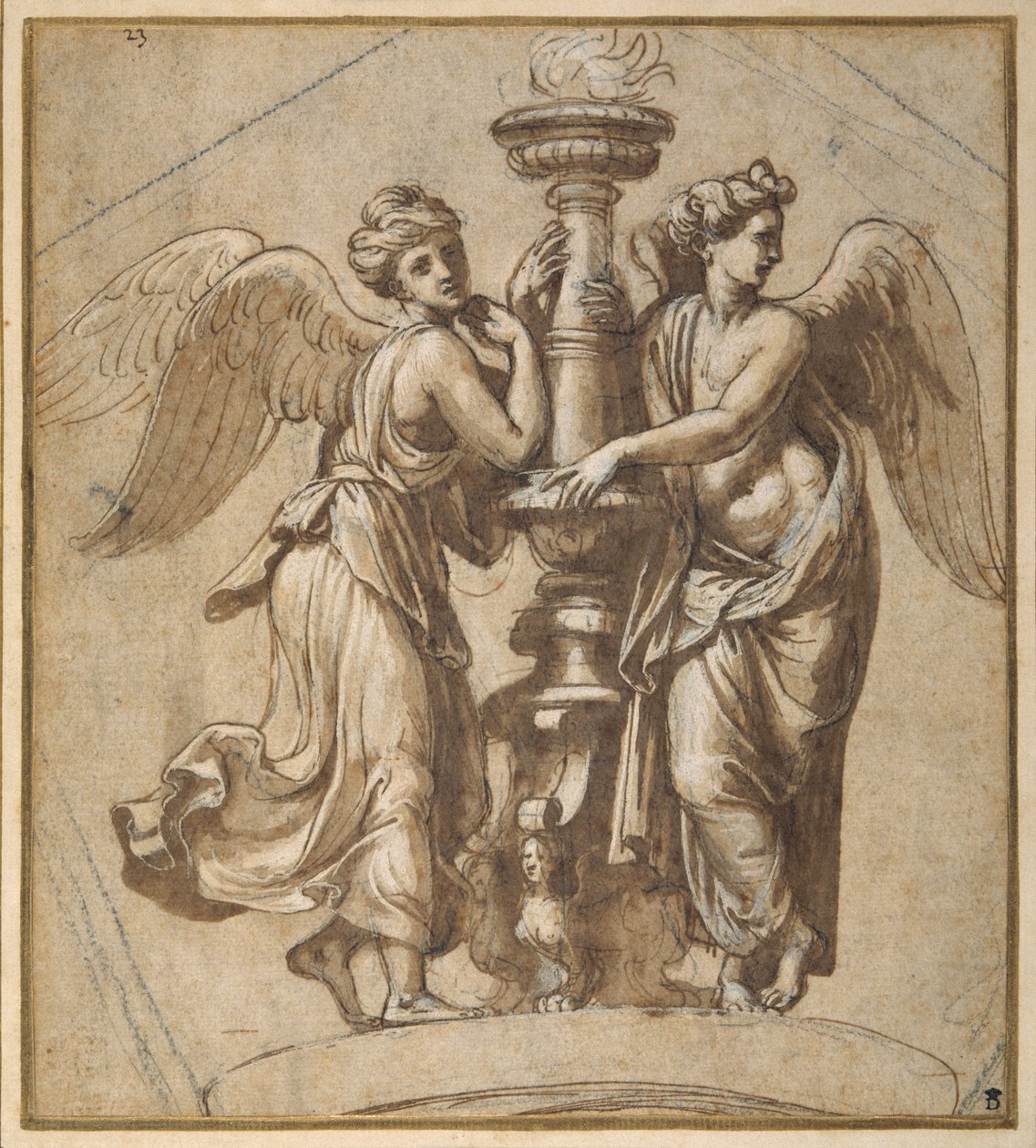 Siege, die einen Kandelaber umarmen von Giovanni Francesco (c.1488 1528) Penni