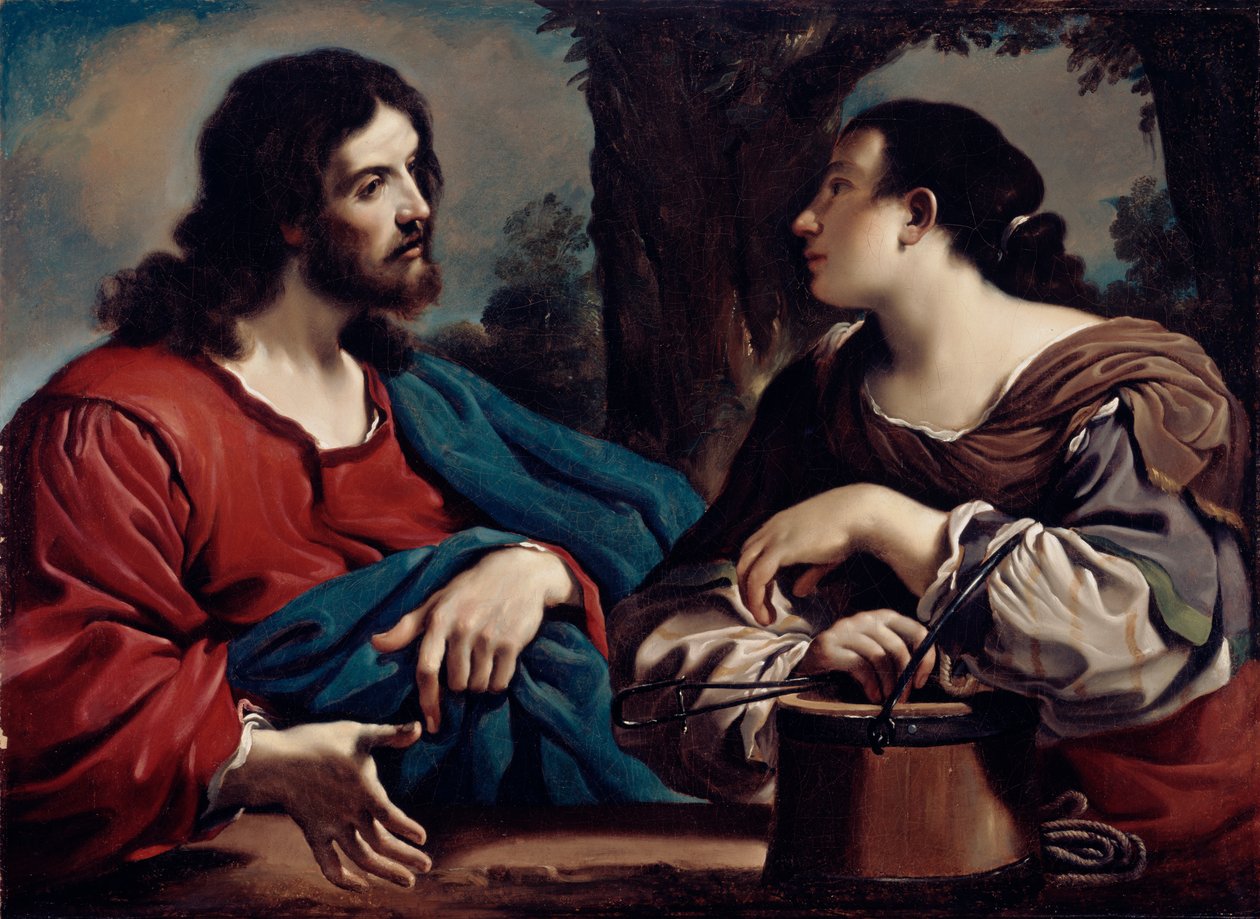 Christus und die Frau von Samaria, ca. 1620 von Giovanni Francesco Barbieri